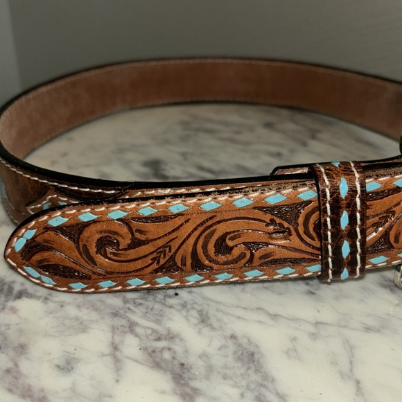 Angel Ranch hand tooled belt - Picture 3 of 7